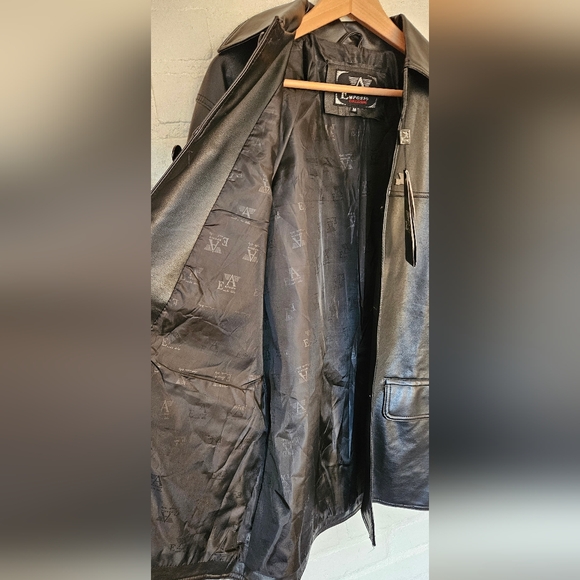 Emporio Armani Emporio Collezione soft faux black leather jacket mens medium - Picture 7 of 12